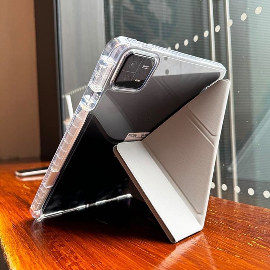 Y-shaped Acrylic case mi pad 6/6 Pro pad 7 ช่องใส่ปากกาด้านขวา 3พับ พับได้ หลังใส เคส Redmi Pad SE 2023 11นิ้ว