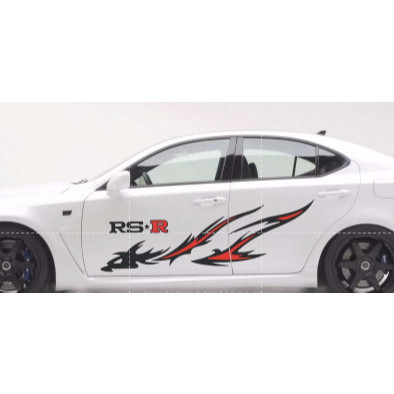 ชุดสติ๊กเกอร์ข้าง RS*R 40x1m7 สําหรับรถยนต์ รถยนต์ รถกระบะ.สล สติ๊กเกอร์ 2 ทั้งสองด้าน