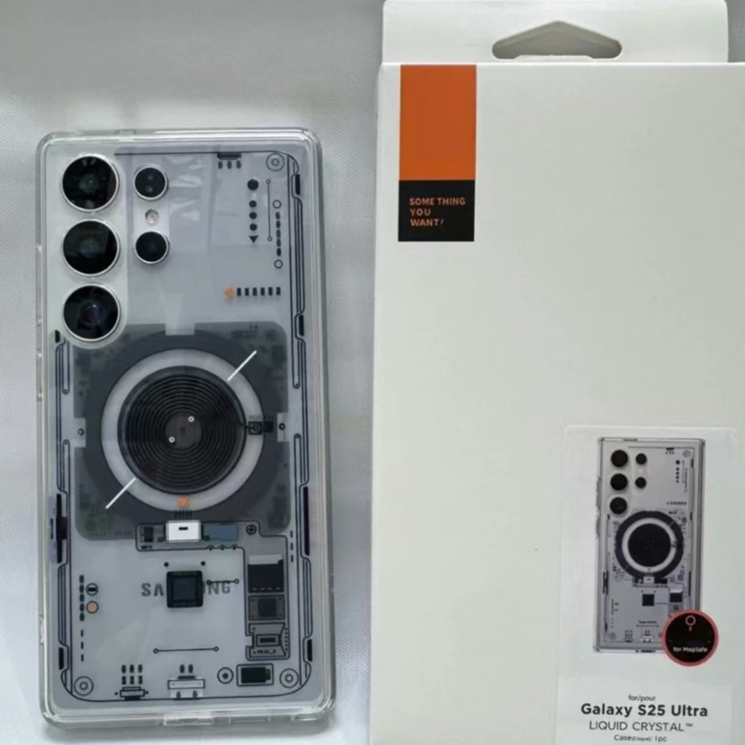 ปลอกแม่เหล็กสําหรับ Samsung Galaxy S25 S24 S23 Ultra ทนทาน Hard PC โปร่งใส S25 S25Plus S24Ultra กลับเคสโทรศัพท์