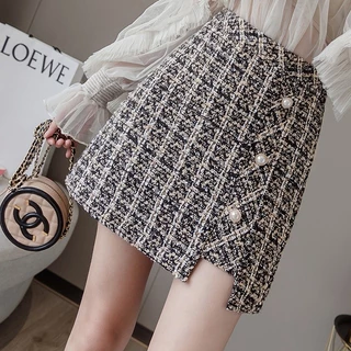 พร้อมส่ง กระโปรงไหมพรม ทรงเอ มีไซส์ S-5XL ผ้าทวิต กระโปรงผู้หญิง มีซับใน ทรงสวย แฟชั่นเกาหลี
