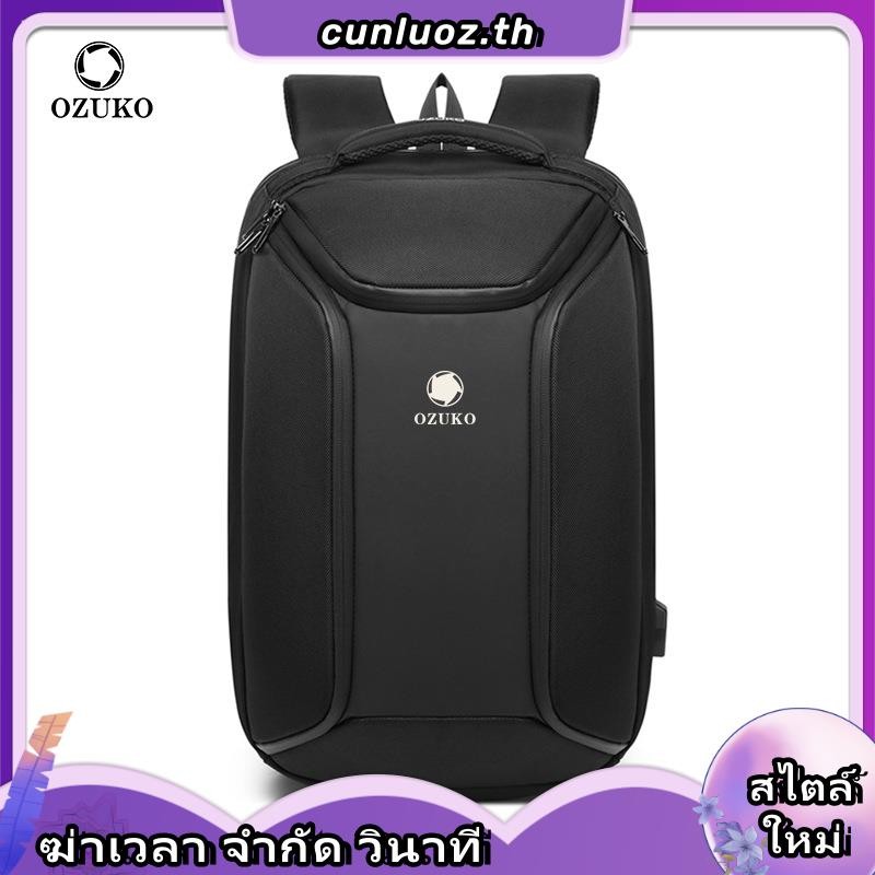 Ozuko กระเป๋าเป้สะพายหลังกระเป๋าใส่แล็ปท็อปกันน้ําชาร์จ Usb สําหรับผู้ชาย