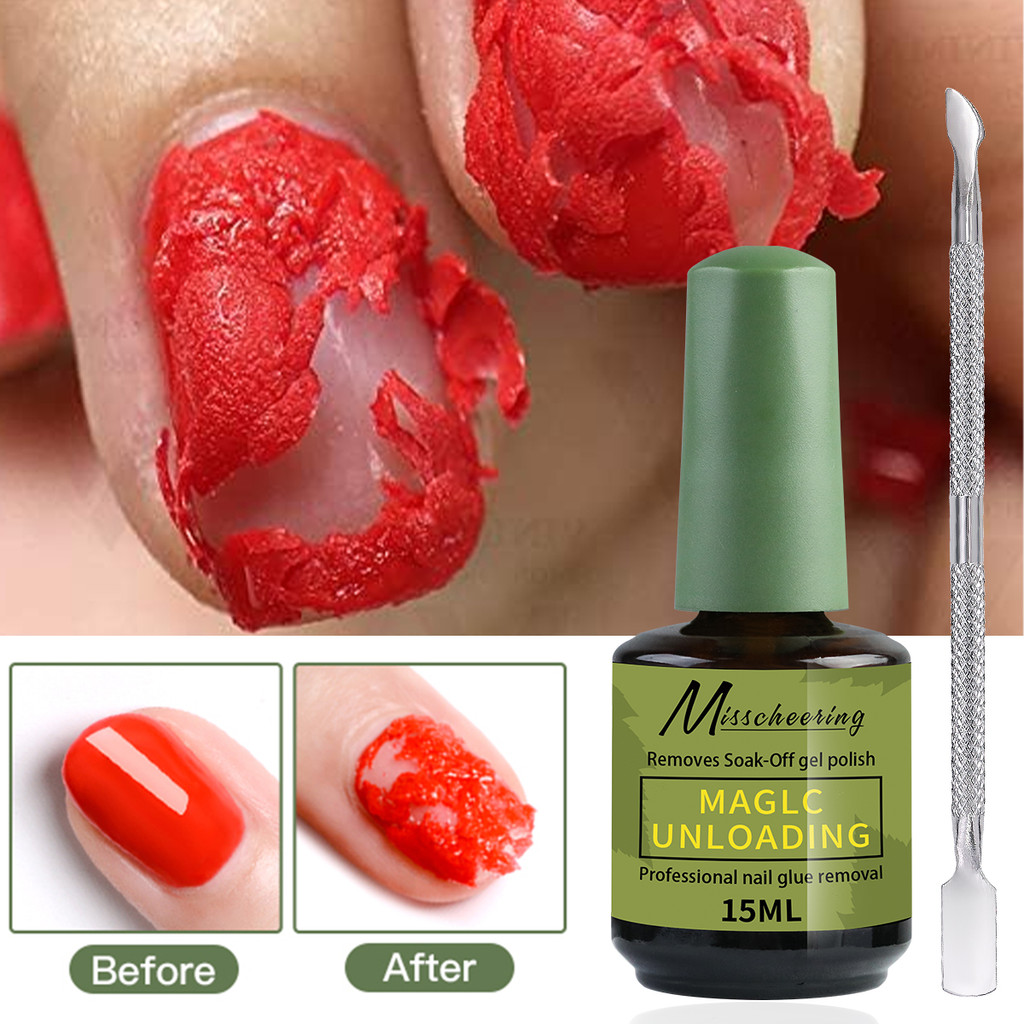 2 ชิ้นชุด 15ml Magic Remover ลบเครื่องมือได้อย่างรวดเร็ว & Easily ลบ UV/LED กึ่งถาวรเล็บเจล Polish และ Poly เล็บเจล