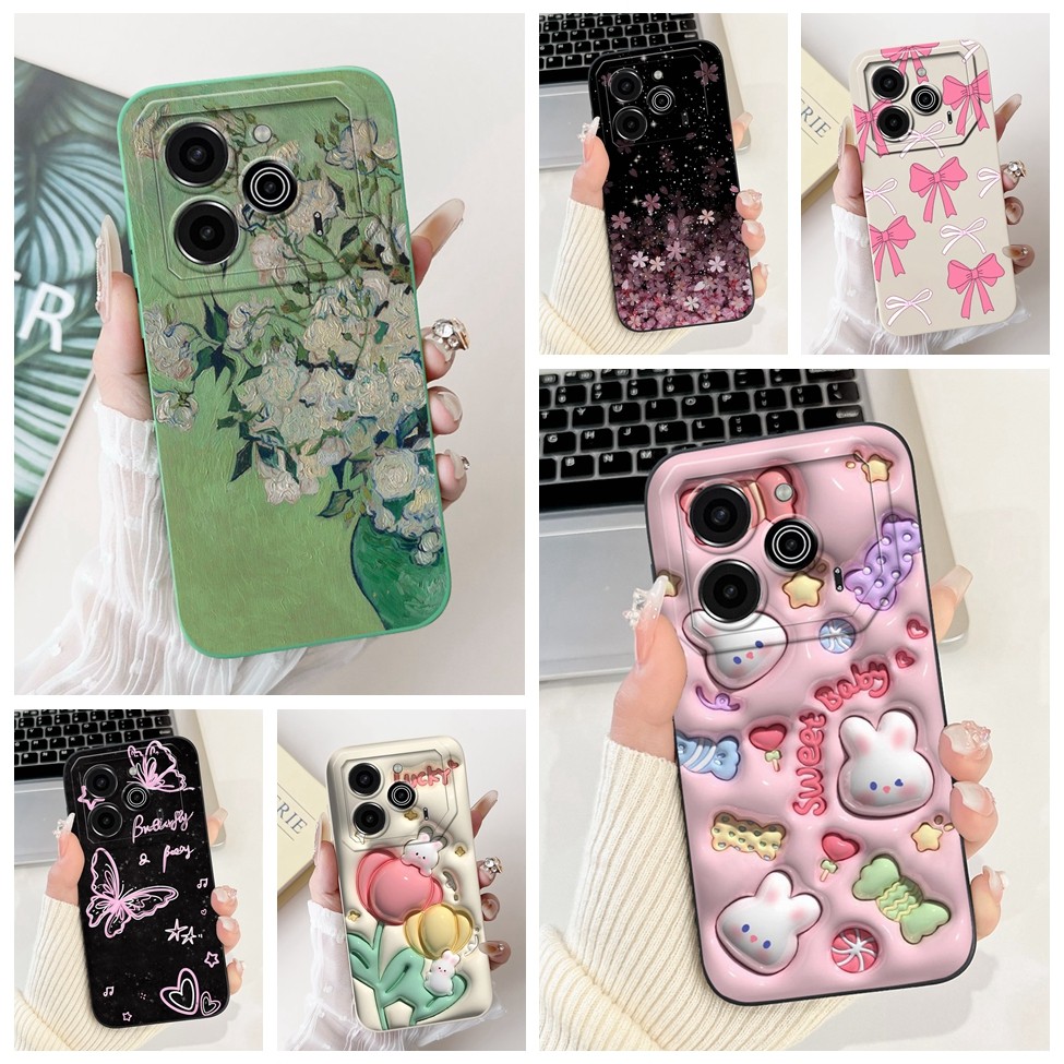 Tecno Pova 6 Pro กรณี LI9 แมวน่ารักแฟชั่นตลกซิลิโคนกันกระแทกเคสโทรศัพท์ Techno Pova 6 Pro ปกหลัง L19