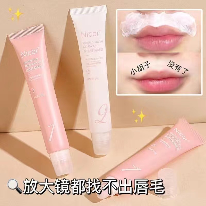 Nicor Lip ครีมกําจัดขนผู้ชายผู้หญิงโดยเฉพาะกําจัดขนริมฝีปากใบหน้าลบหนวดบนใบหน้าโดยเฉพาะ