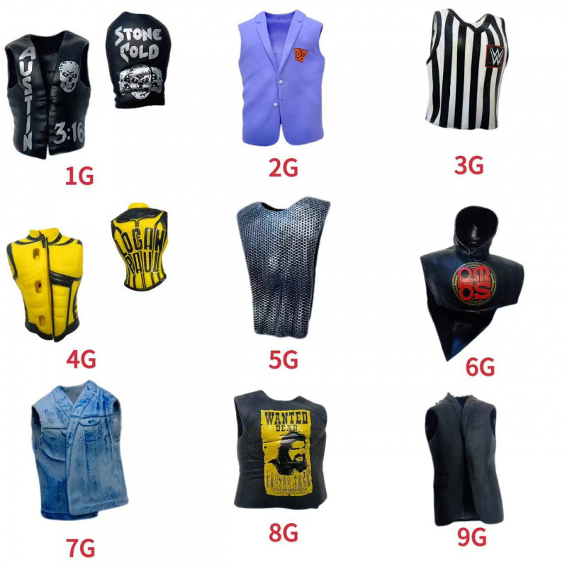 Wwe Wrestler รูปเสื้อผ้ายาง 6-7 นิ้ว Action figure เครื่องแต่งกาย