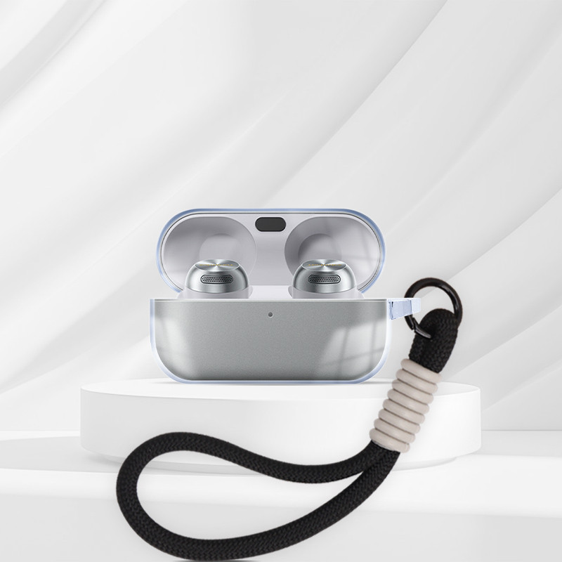 for Technics EAH-AZ100 Case Protective Transparent Clear TPU Covers Lanyard Bluetooth Earphone Shell