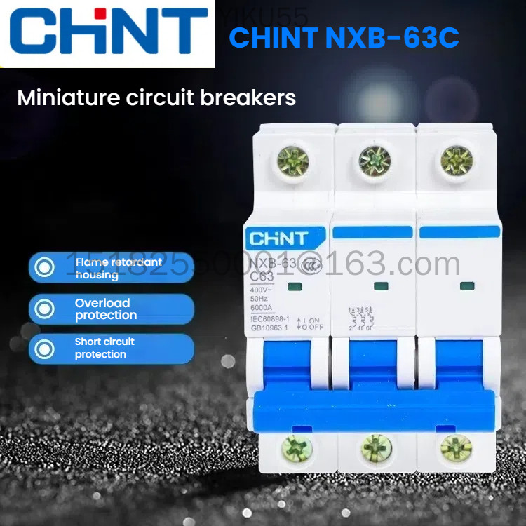 Chint Miniature Circuit Breaker NXB-63 ครัวเรือน Air-Open C-Type 1P2P3P4P Air Switch ท่องเที่ยว C6C3