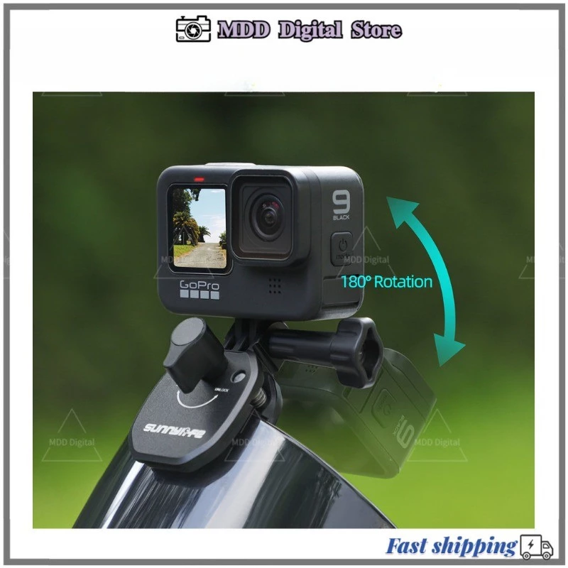 สําหรับ DJI Action 5 Pro/GoPro 13 12/กระเป๋า 3/Insta360 Ace Pro 2 X4 Go 3S คลิปกระจกรถจักรยานยนต์อลูมิเนียม Mount thumbnail 7