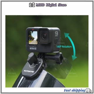 สําหรับ DJI Action 5 Pro/GoPro 13 12/กระเป๋า 3/Insta360 Ace Pro 2 X4 Go 3S คลิปกระจกรถจักรยานยนต์อลูมิเนียม Mount
