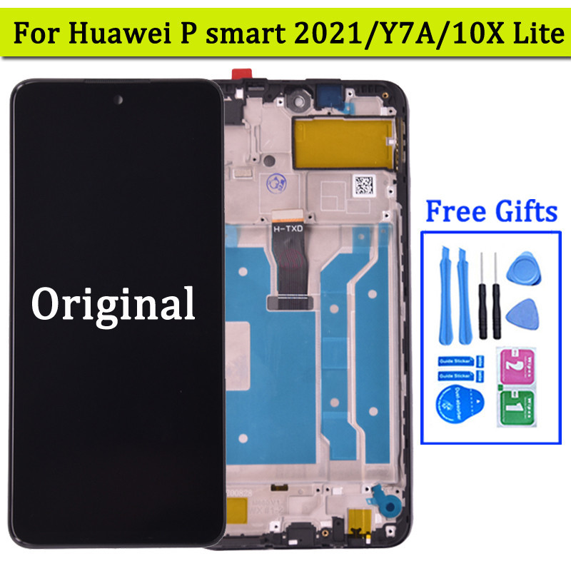 ของแท้ หน้าจอแสดงผล LCD พร้อมหน้าจอสัมผัสดิจิทัล สําหรับ Huawei P Smart 2021 PPA-LX2 X10 Lite Honor 10X Lite Y7A