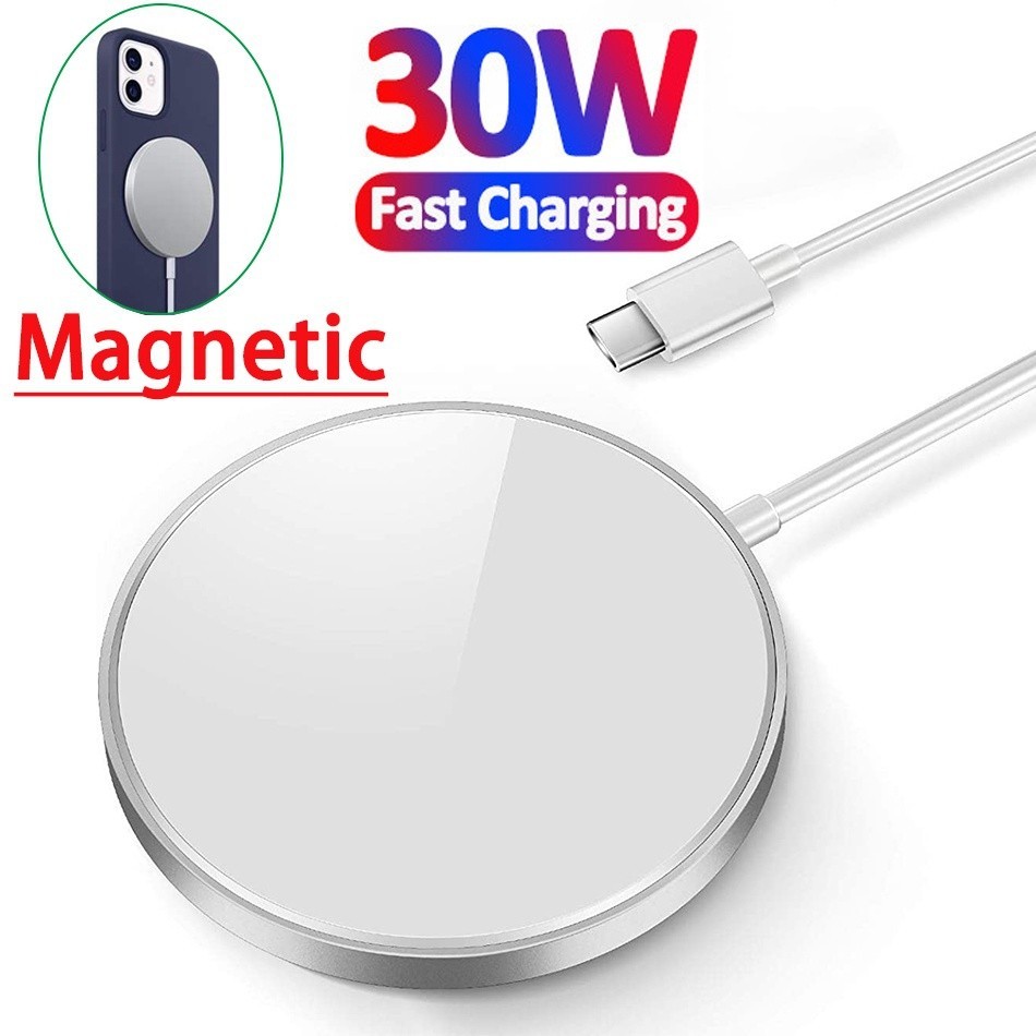 อุปกรณ์ชาร์จแม่เหล็กไร้สาย 30W สําหรับ iPhone 13 12 11pro Max mini X XR Xs 8 plus Qi