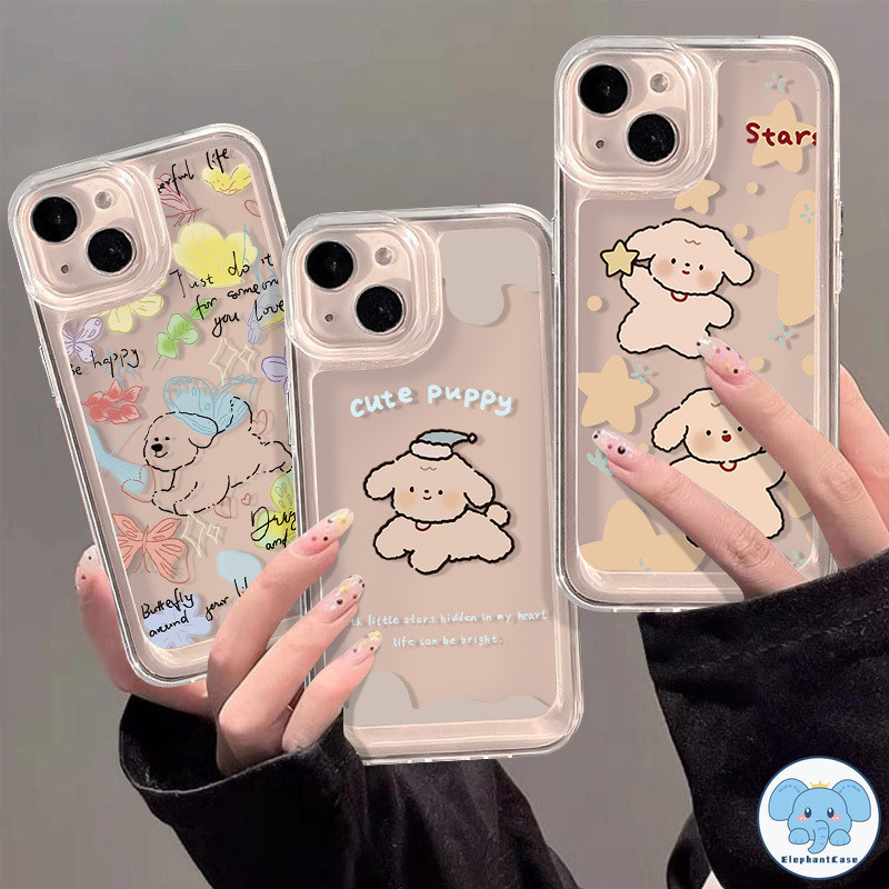 ดอกไม้สีสันน่ารักลูกสุนัขรักสุนัขหมีกรณีเข้ากันได้ iPhone 15 11 12 13 14 Pro Max X XR Xs Max 8 7 Plus SE