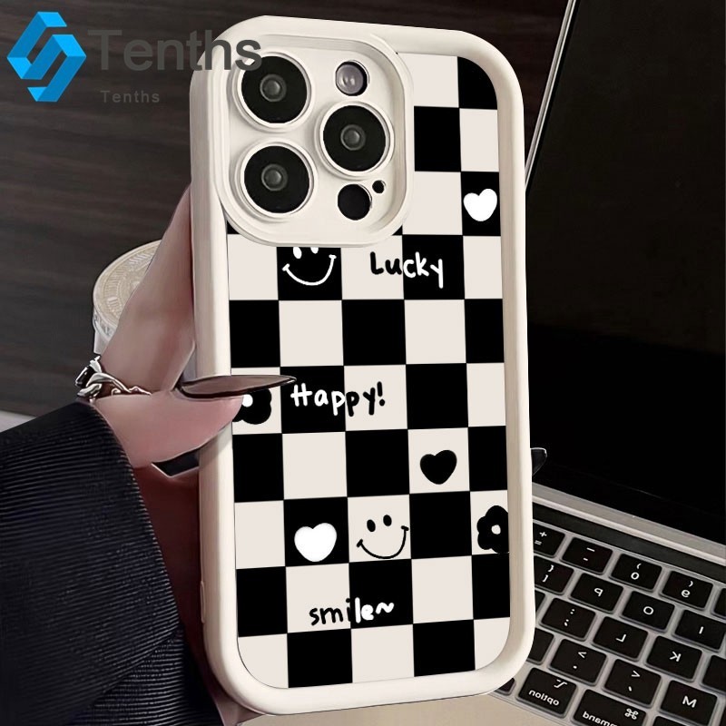 Infinix 8 7 6Pro Hot 40i 30i 30 11 10 9Play 20 Note 30VIP Tecno 10C 20CCamon20Checkerboard Smiley Ca