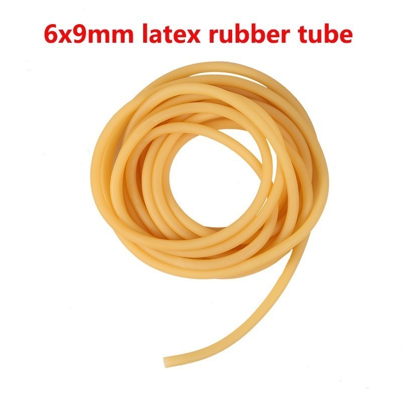 6x9 มม.ธรรมชาติสีเหลือง Latex Tube 1 เมตรเชือกยืดหยุ ่ นยางหลอดสําหรับกีฬาฟิตเนส Bungee