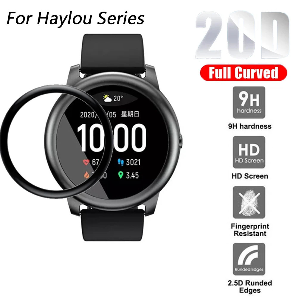 สําหรับ Haylou LS05 Lite LS02 Pro LS05S LS04 LS01 900D HD โค้งสีดําขอบฟิล์มกระจกนิรภัยสําหรับ Haylou