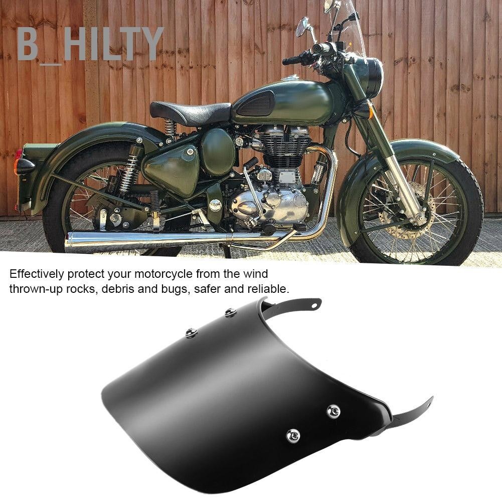 B_HILTY Windshield Windscreen Guard ชิ้นส่วนดัดแปลงรถจักรยานยนต์เหมาะสำหรับ Royal Enfield Classic 500cc Black