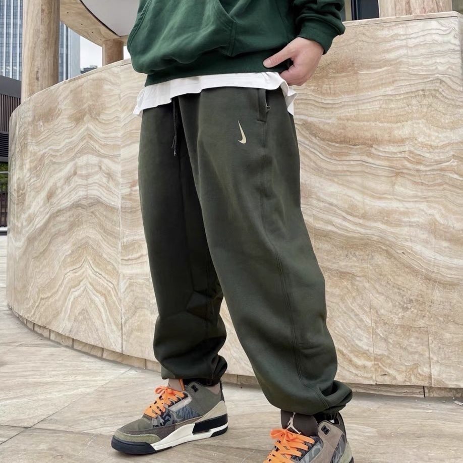 Nike X Billie Eilish กางเกงขายาวลําลอง สําหรับผู้ชาย ผ้าถัก มีเชือกผูก DQ7753