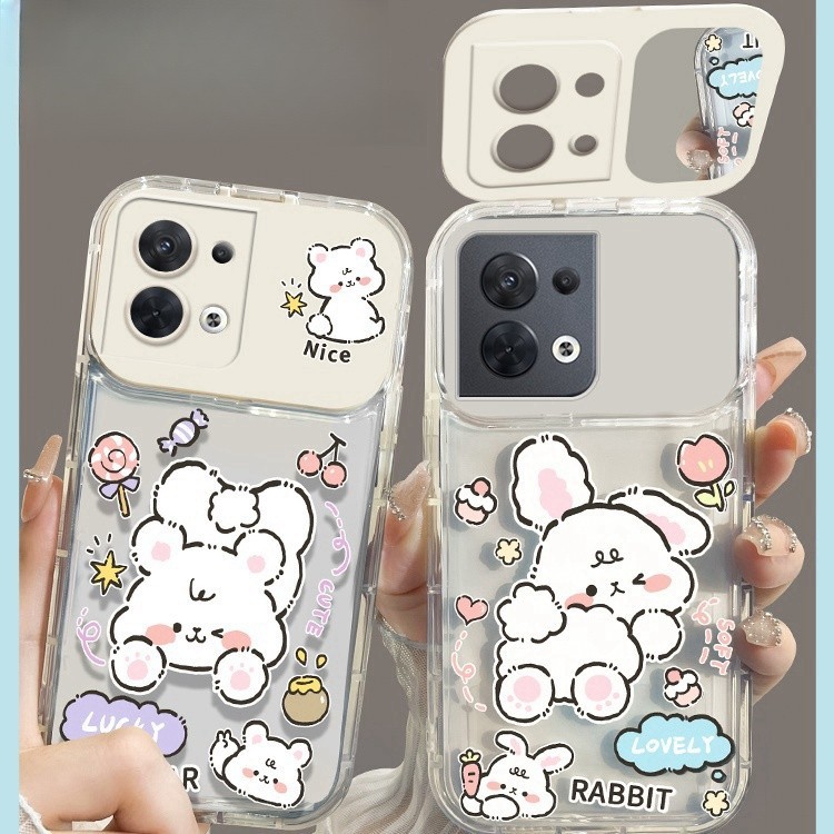 สำหรับ iPhone 11 15 14 13 12 Pro MAX 7 8 14 Plus XS MAX การ์ตูนกระต่ายพลิกกรณีโทรศัพท์การแสดงออกของคู่รักกันกระแทกและ