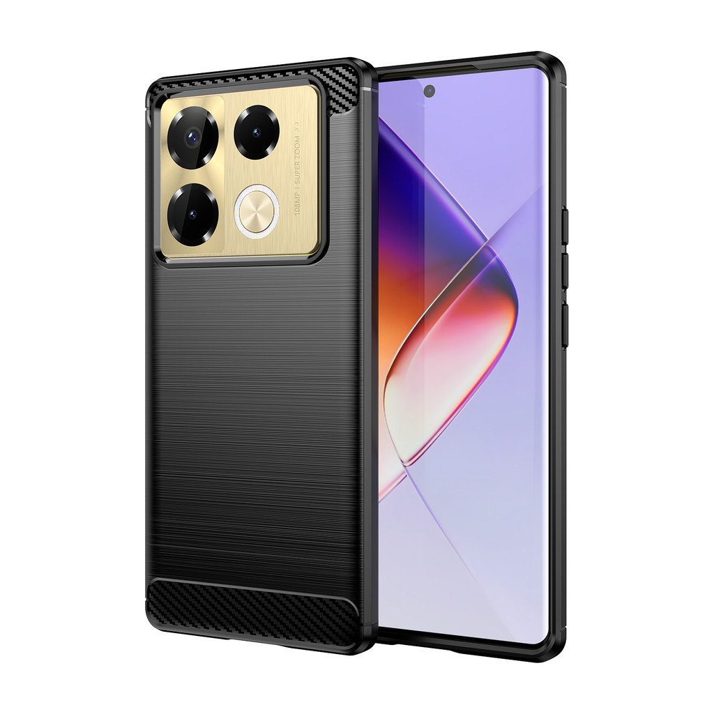 เคสโทรศัพท์มือถือ ยางซิลิโคนนิ่ม TPU คาร์บอนไฟเบอร์ กันกระแทก สําหรับ infinix Note 40 Pro + 5G 4G 2024