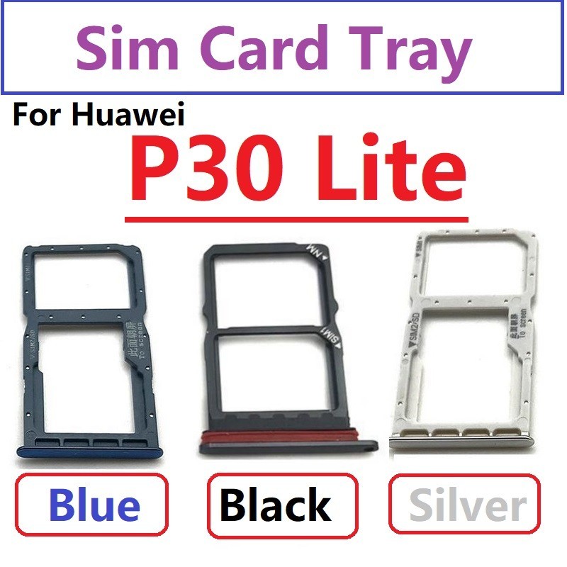 2lzy & SIM การ์ดชิปถาดสําหรับ Huawei P30 Lite โทรศัพท์ใหม่ Micro SD ซิมการ์ดผู้ถืออะแดปเตอร์เปลี่ยนอะไหล่ซ่อม &
