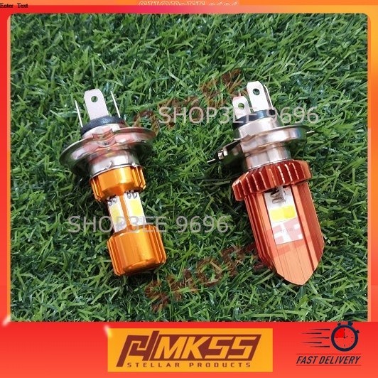 ทอง 6000K LED 18W Hi/Lo COB 3 2000LM LED HEAD BULB H4 3 KAKI SUPER BRIGHT WHITE & WHITE+เหลือง