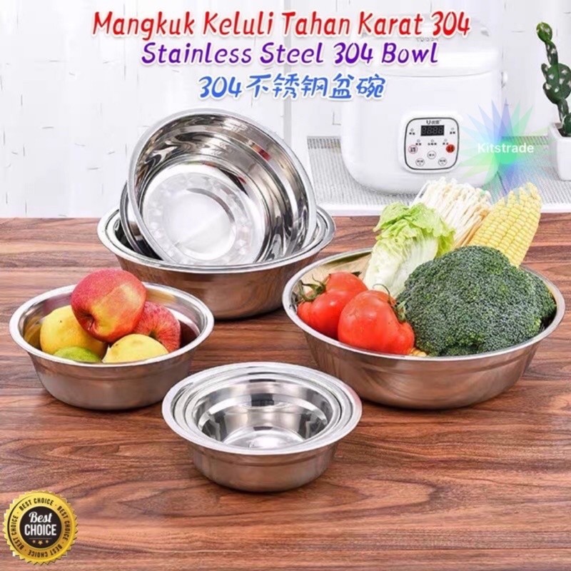 Mangkuk Keluli 304 สแตนเลส 304 ชาม 304 สแตนเลสสแตนเลส 304 สแตนเลสสกรู