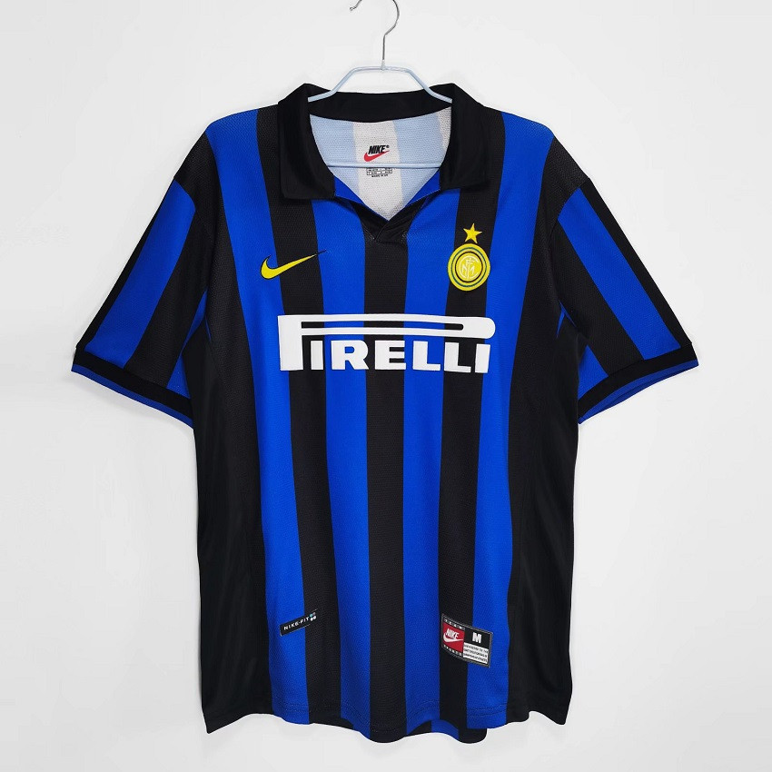 1998 1999 Inter Milan Football Jersey Home Men Retro Soccer Shirt RONALDO 9