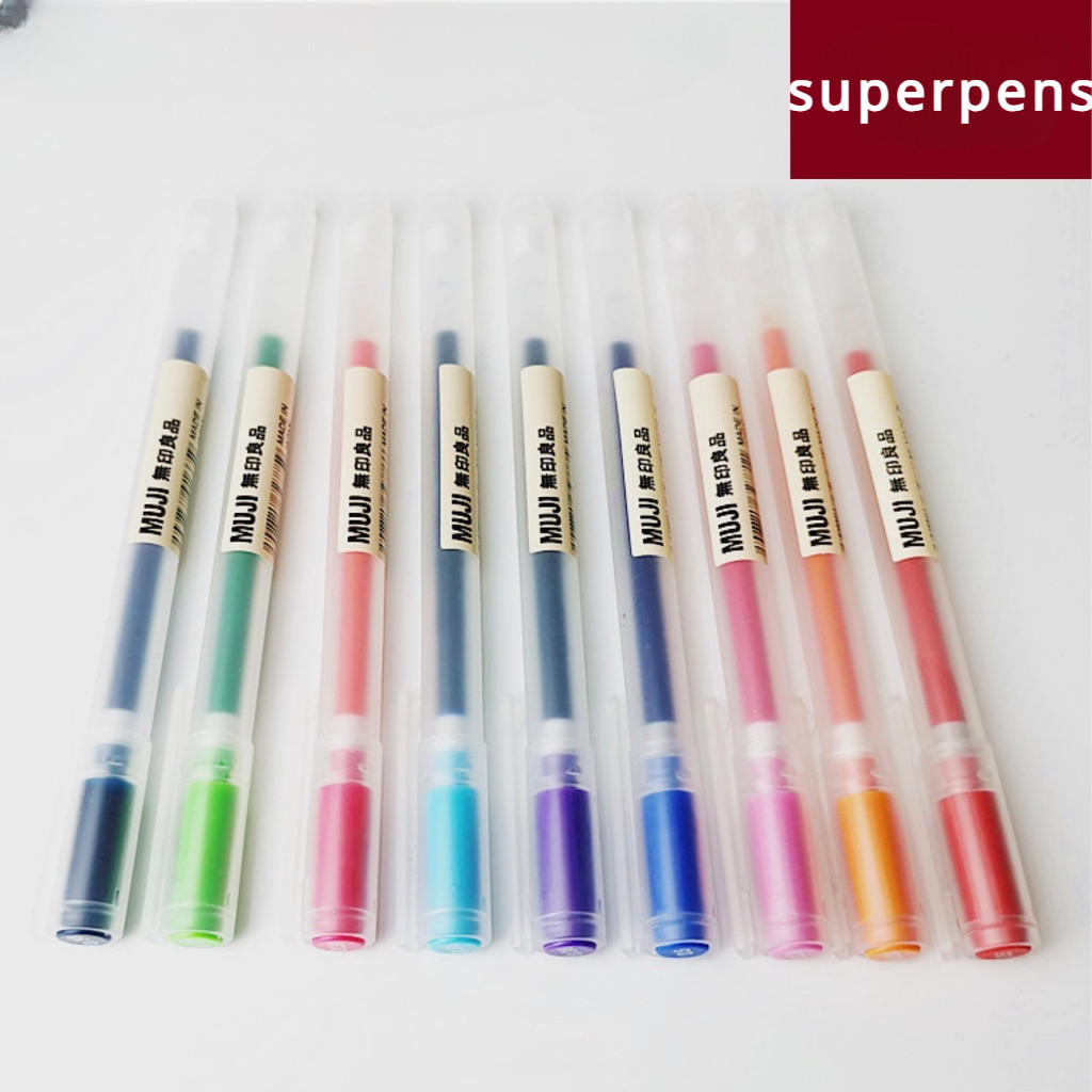 (ของแท้) Mujl ปากกา 0.38 มม. ปลายบาง สีพื้น สไตล์ญี่ปุ่น