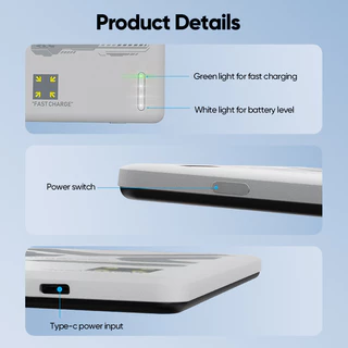 GOOJODOQ 5000mAh Portable Convenient Magnetic Wireless Charger Power Bank for Samsung Huawei Xiaomi