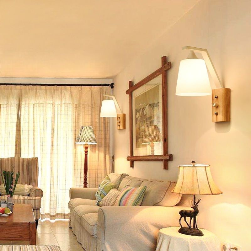 โคมไฟติดผนัง led ไม้เนื้อแข็ง สไตล์นอร์ดิก สร้างสรรค์ สําหรับห้องนอน ห้องนั่งเล่น - รูปที่ 2