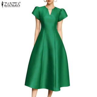 Zanzea Celmia ชุดเดรส คอวี แขนสั้น สไตล์เกาหลี สําหรับผู้หญิ…