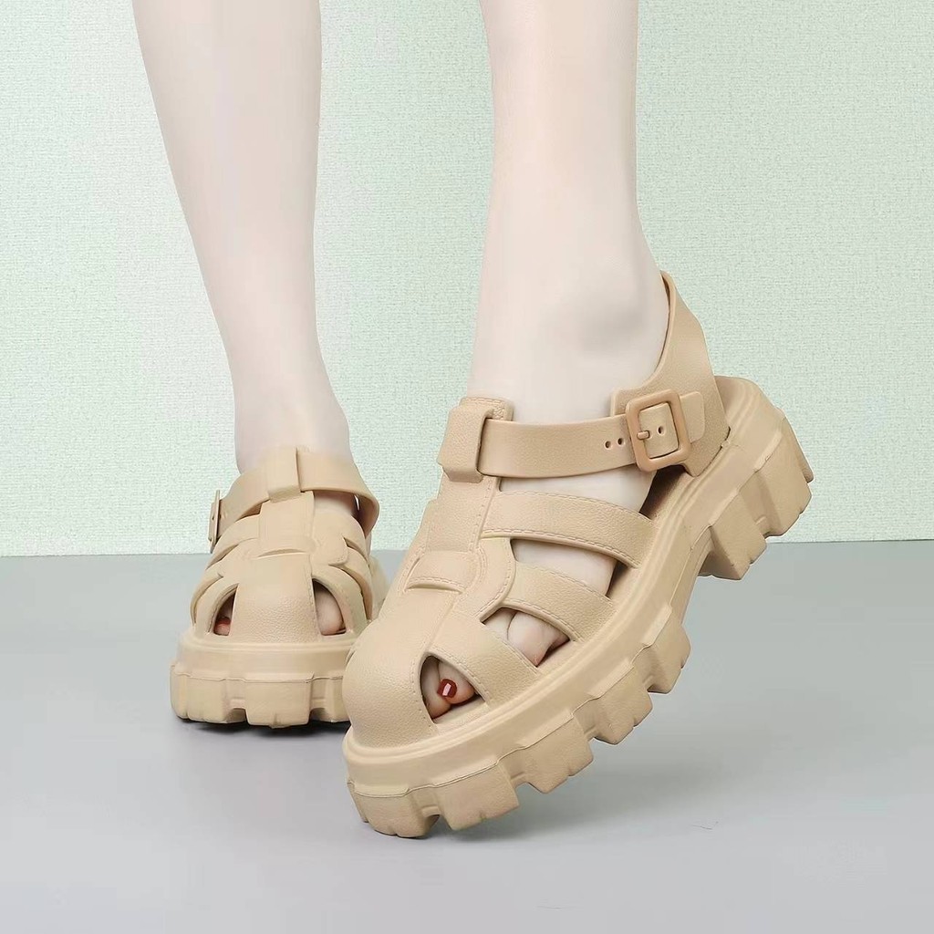 Nice 2 feet u ใหม่ล่าสุด 2458 รองเท้ารัดส้นสไตล์น้องแซง เสริมส้น 5 ซม รองเท้าสไตล์เกาหลี รองเ้ทารัดส้นผู้หญิง