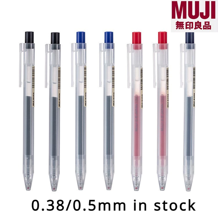 New MUJ Pressed Gel Pen Ready Stock 0.38mm 0.5mm