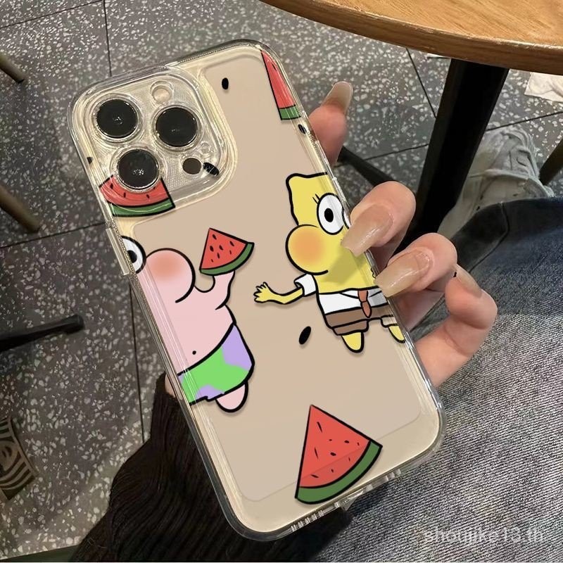 แตงโม SpongeBob SquarePants สไตล ์ ใหม ่ เหมาะสําหรับ Apple IPHONE15 14 13 12 11promax/pro XSMAX/XR/XS 7/8plus Space Phone Case Influencer Street Wear EOOG