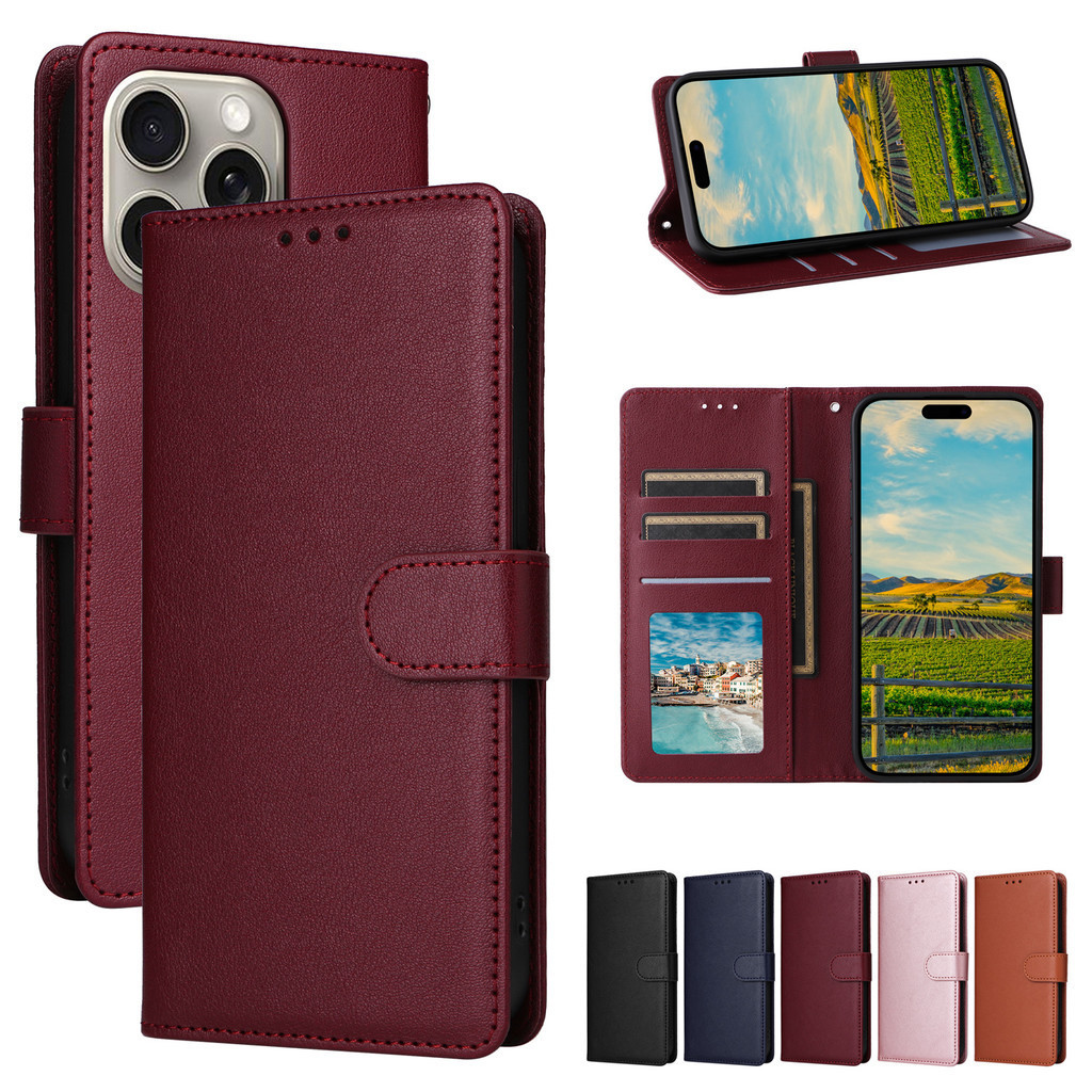 เคสเรียวมี Case for Realme 9 10 14 Pro Plus 12 Pro+ 5G 10T 14X 14T 13 13+ 12x 12+ 11 11x C65 C67 C53 C51 C63 C61 C75 C75x Note 50 60 60x เคสฝาพับ เคสเปิดปิด โทรศัพท์หนัง PU TPU นิ่ม ฝาพับ พร้อมช่องใส่บัตร และสายคล้องมือ Flip Cover Leather Wallet HSSK