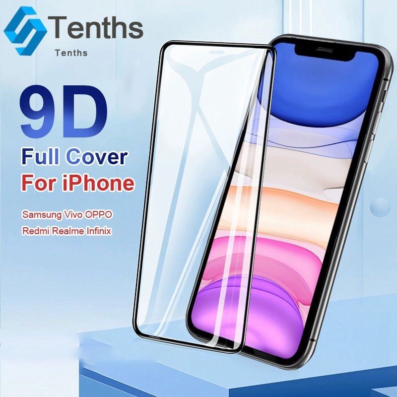 Tenths Case For iPhone 7 8Plus 11 13 14 15 12 Pro Max XR X Xs Max SE 2020 ฟิล์มป้องกันนิรภัย 9d HD