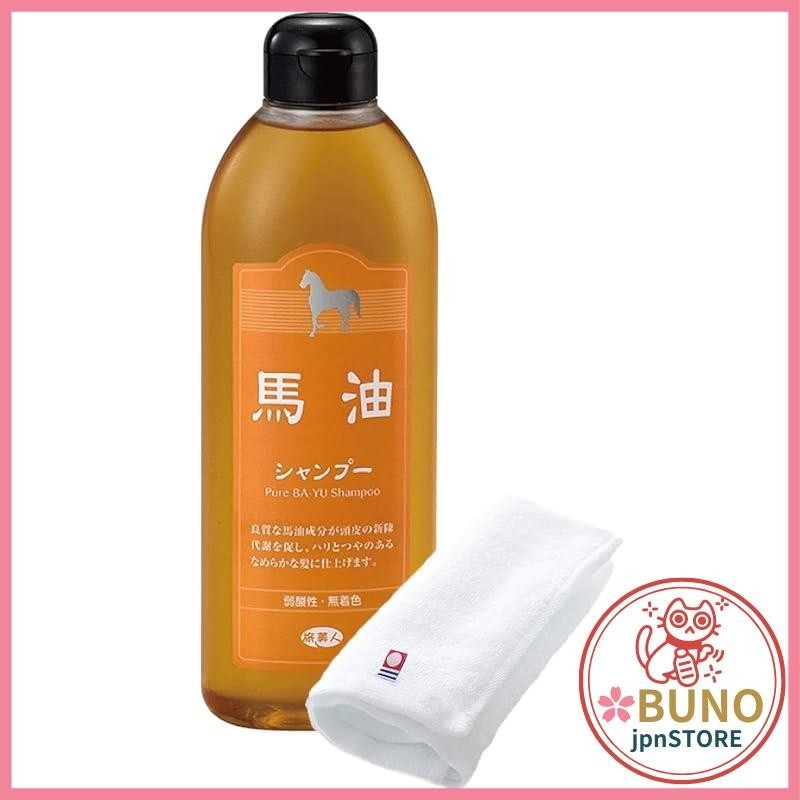 Azuma Shoji [Imabari towel included] Horse oil shampoo 400mL / Tabibito Bayu Hair Oil for a comfortable feel like using it Scalp care Dry skin Dandruff Itching
