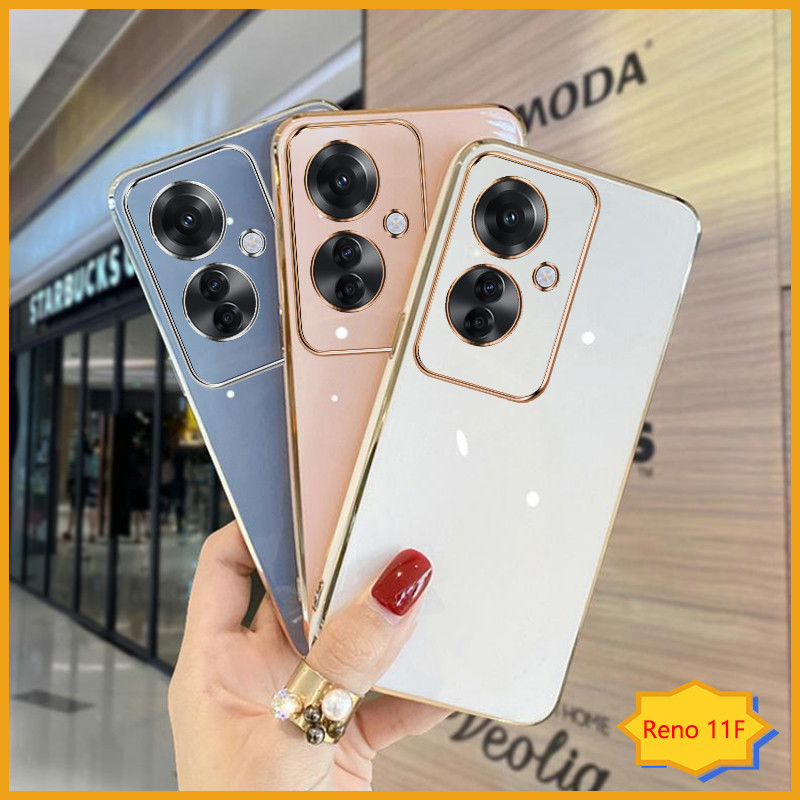 OPPO Reno 11F 5G หรูหราชุบซิลิโคนเคสโทรศัพท์สําหรับ OPPO Reno11 F Reno 11 10 Pro Plus 8T 8Z 7Z 6Z 7 