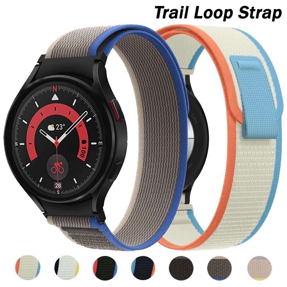 สายรัดไนลอนสําหรับ Samsung Galaxy Watch 6 คลาสสิก 43 มม.47 มม.สร้อยข้อมือกีฬาสําหรับ Galaxy Watch FE 7 6 5 4 40 มม.44 42 46 มม.5 Pro 45 มม.Correa