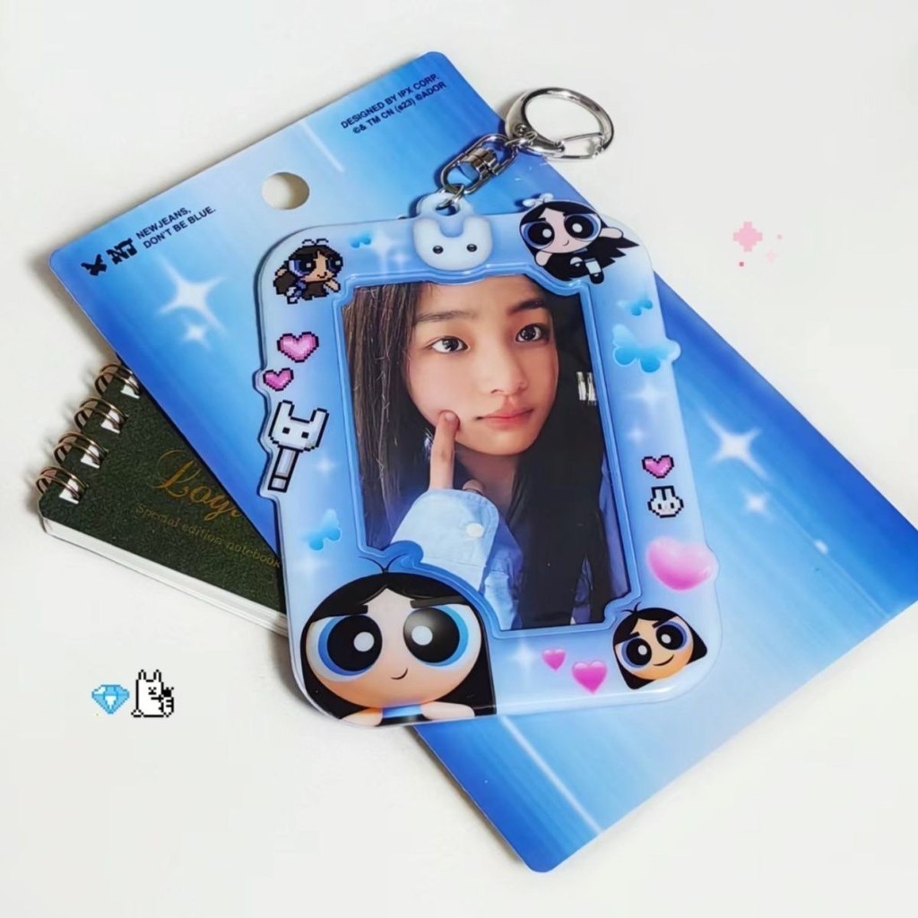 Galici Newjeans ผู ้ หญิงทีมเดียวกันสามนิ ้ วชุดการ ์ ด/The Powerpuff สาวขนาดเล ็ กการ ์ ดกระเป ๋ าพวงกุญแจจอแสดงผลจี ้