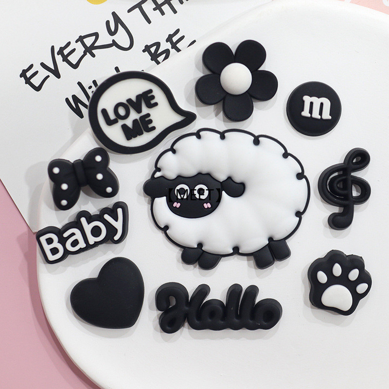[ Meet ] 10pcs/pack การ ์ ตูนแกะน ้ อยกาวนุ ่ ม DIY เครื ่ องประดับอุปกรณ ์ เสริมเคสโทรศัพท ์ ฉนวนกันความร ้ อนถ ้ วยน ้ ําตกแต ่ ง Patch PVC กาวนุ ่ มชุดอุปกรณ ์ เสริม