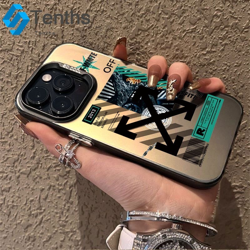 For IPhone 8 7 Plus 11 15 14 13 12 Pro Max SE2020 X XR Xs Max ป้ายชื่อแบรนด์แฟชั่นกรณีโทรศัพท์ กรณีเงินสี