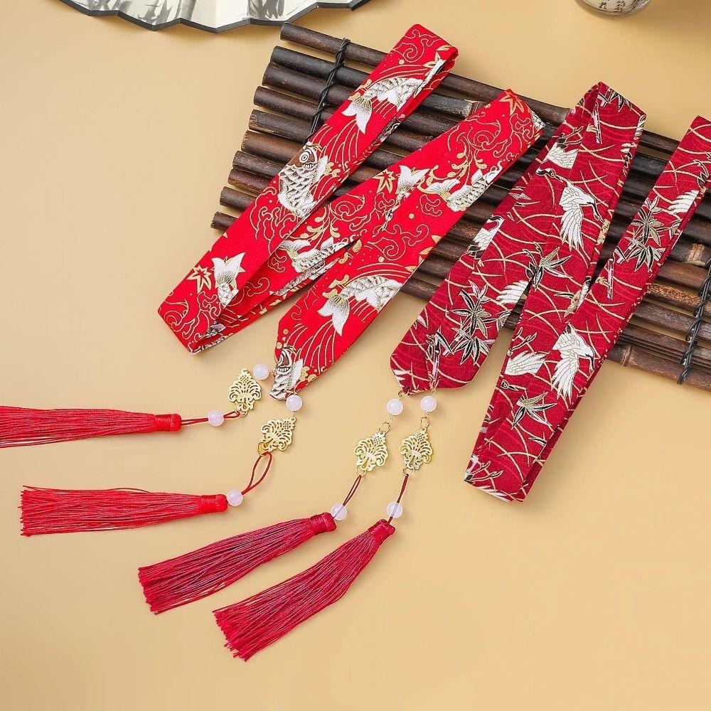 Clever สายรัดผมยาว, เครื่องประดับผม เครื่องประดับผมสไตล์จีน, ผ้าโพกศีรษะย้อนยุคโบว์พู่หัววงดนตรีจีน Hanfu - รูปที่ 3