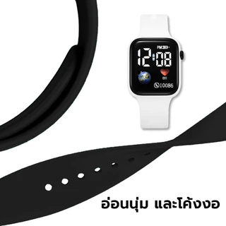 นาฬิกาข้อมืออิเล็กทรอนิกส์ ดำ / ขาว นาฬิกาสำหรับนาฬิกาดิจิตอล LED