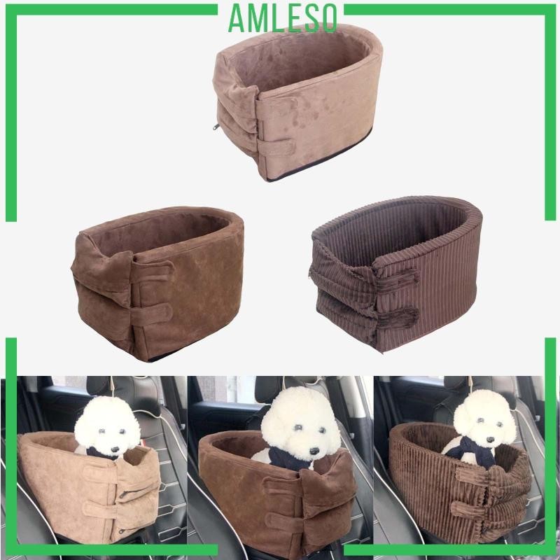 [ Amleso ] Dog Cat Car Seat Booster Seat Center เป ้ อุ ้ มสัตว ์ เลี ้ ยงกันลื ่ นสําหรับลูกสุนัข