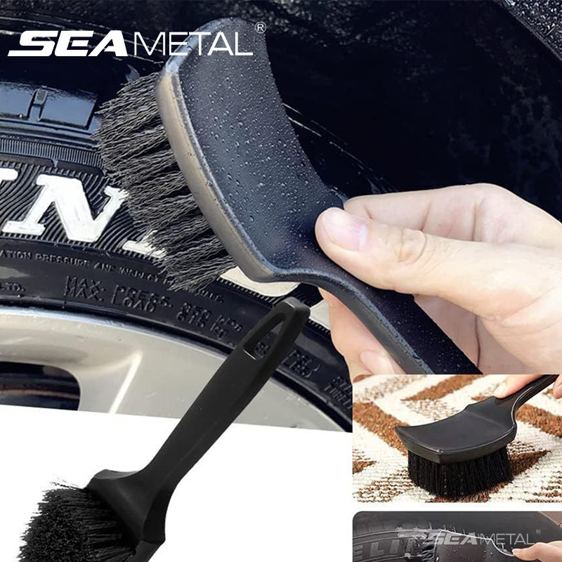 Seametal แปรงทําความสะอาดยางรถยนต ์ แปรงขนด ้ ามยาว Anti-slip Suspended Design ยานยนต ์ ยางเครื ่ องยนต ์ แปรงล ้ าง