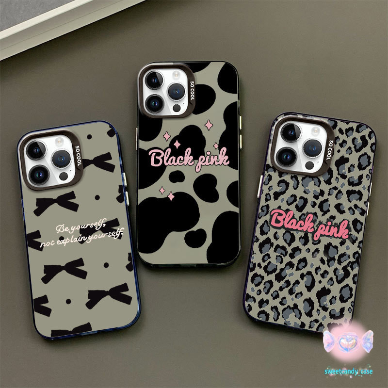 [ท้องถิ่น] เสือดาวตุ๊กตาบาร์บี้โบว์เงินเคสโทรศัพท์ใช้งานร่วมกับiPhone 12 13 14 15 Pro MAX XR XS 6 7 8 Plus SE 2020 cover