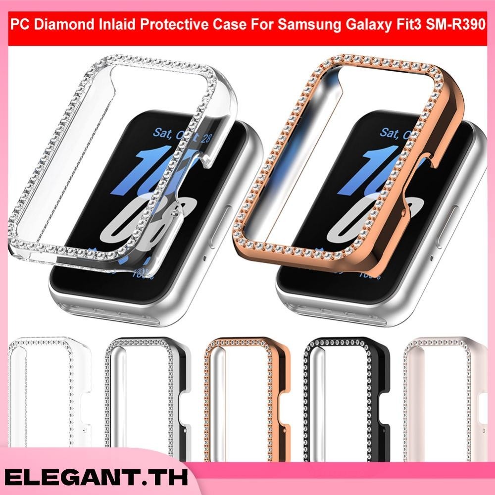 Pc Diamond Inlaid Case เคสป ้ องกันกรอบนาฬิกาสําหรับ Samsung Galaxy Fit 3
