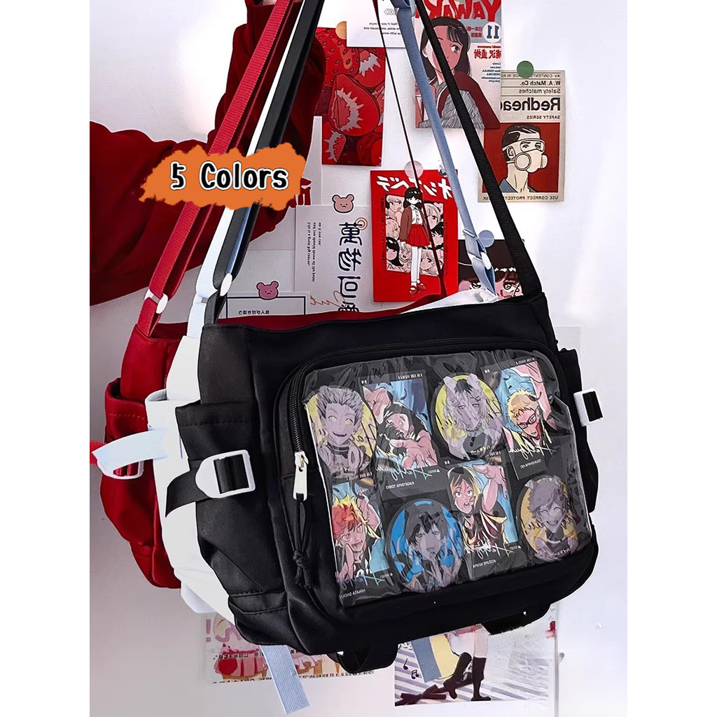 Ita กระเป ๋ า DIY อะนิเมะป ้ ายแสดงกระเป ๋ าสะพายความงามสบายๆกระเป ๋ า Messenger ขนาดใหญ ่ สําหรับผู ้ หญิง
