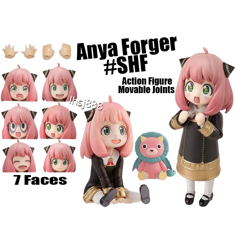 Shf Anya Action Figure SPY X FAMILY Anya Forger Action Figure Movable Joints ตุ ๊ กตาตกแต ่ งของเล ่